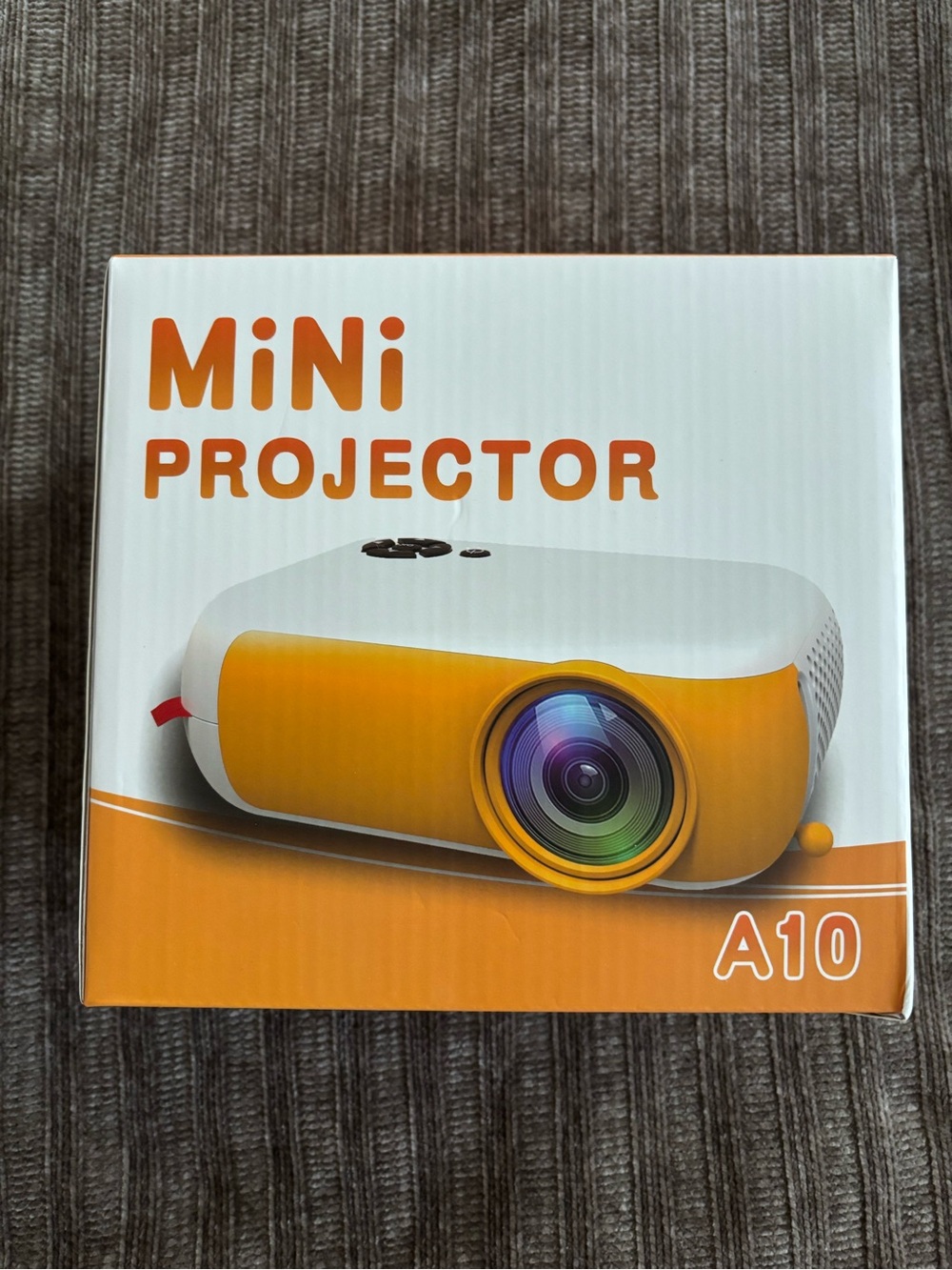 A10 Mini Projector - Yellow and White Portable Projector